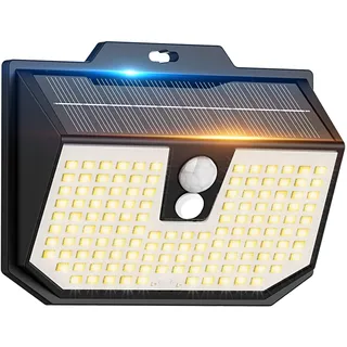 Yolsunes Solarlampen für Außen mit Bewegungsmelder ,3 Modi Solarlampe 3000K | Solar Lampe Outdoor PIR-Bewegungssensor,132 Ultrahelle LED-Birnen Wandleuchte, IP65 Wasserdichte für Hof Garten Garage