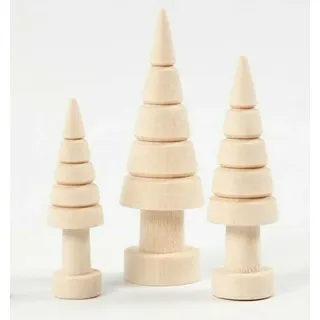 Tannenbaum, Weihnachtsbaum, Weihnachtsbäume, 3er Baum Gruppe, Holz gedrechselt