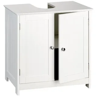 shelfmade Unterschrank Landhaus Waschbeckenunterschrank Marbella Badunterschrank weiß, Holz