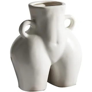Romehaha Butt Vase Moderne Körper Vase Weibliche Form Matte Weiß Keramik Vasen Kunst Nackt Weibliche Körper Skulptur Vase Hintern Vase für Blumen Wohnzimmer Dekoration Akzente (cremeweiß)