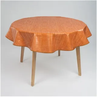 Laro Wachstuch-Tischdecke rund 140 cm Orange