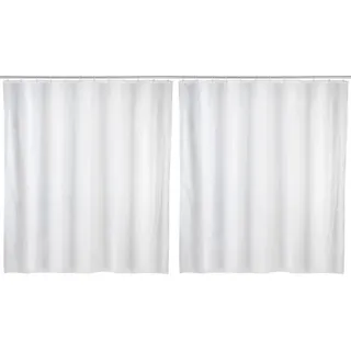 Wenko Duschvorhang Uni Weiß 120 x 200 cm - wasserabweisend, pflegeleicht, Polyethylen-Vinylacetat, 120 x 200 cm, Weiß (Packung mit 2)