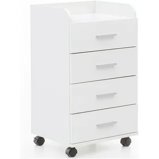 FineBuy Rollcontainer 40 x 33 x 70,5 cm Weiß