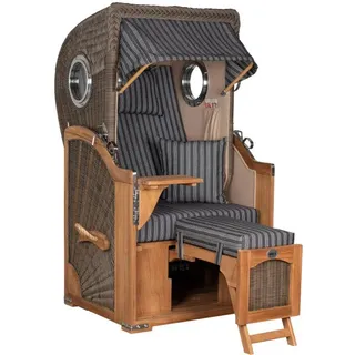 Strandkorb Düne Single Bullauge Teak PE Grey Dessin 500