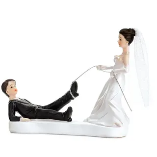 Partydeco Tortenstecker Hochzeit 11,5 cm Weiß / Schwarz