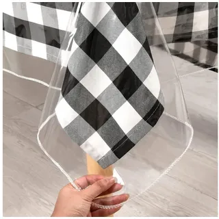 LuxusKollektion Tischdecke Tischdecke transparent abwaschbar 137x274cm (1-tlg) schwarz|weiß