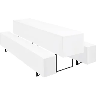 Teruntrue 3er-Sets Biertischhussen Bierbank-Auflage,Weiß Biertisch und Bankgarnitur Husse für 70x220cm Tischbreite für Festzeltgarnituren Bierbank Hussen(Weiß)