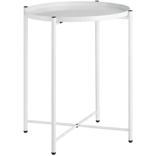 Tectake Beistelltisch Weiß Metall 45,5 x 45,5 x 53 cm