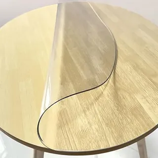 Transparente Tischfolie Schutzfolie Folie transparent PVC Tischdecke Rund 1.5mm/ 2 mm Dick Größe wählbar (2mm,150cm)
