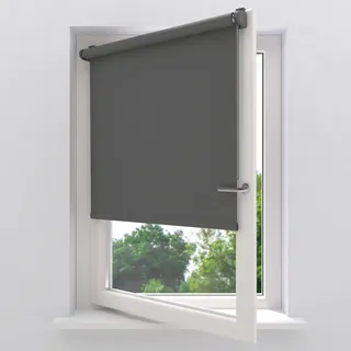 DTCH® Verdunklungsrollo ohne Bohren klemmfix 60 x 150 cm (BxH) anthrazit, Fenster rollos für innen, Rollo ohne Bohren, klemmrollo, fensterrollo, verdunkelungsrollo, rollos für Fenster ohne Bohren