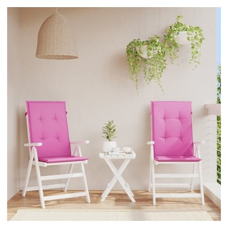 vidaXL Sitzauflage Gartenstuhlauflagen für Hochlehner 2 Stk. Rosa 120x50x3cm Stoff, (2 St) rosa 120 cm x 3 cm