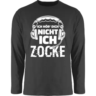 Shirtracer Rundhalsshirt Ich hör dich nicht ich zocke - Nicht stören Nerd Geschenke schwarz XXL
