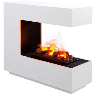 Balderia Elektrokamin BALDERIA Cassiopeia (weiss), Raumtrenner inkl. Kassette und Holz, Wassernebel, Knister-Sound, Fernbedienung, Timer, Scheite weiß