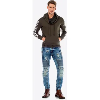 Bequeme Jeans CIPO & BAXX Gr. 31, Länge 34, blau Herren Jeans im stylischen Destroyed-Look