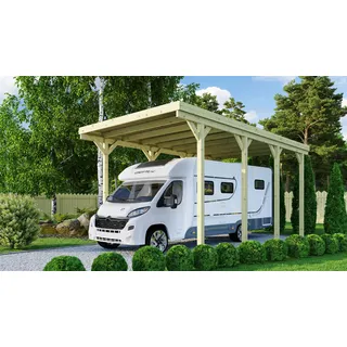 Karibu Carport 384 x 588 cm grau kesseldruckimprägniert inkl. H-Pfostenanker