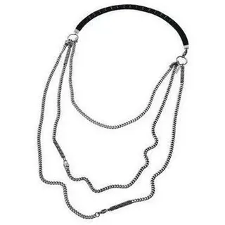 Diesel Collier DX0310040, aus Edelstahl, Panzerkette, 67cm lang, Karabiner silberfarben