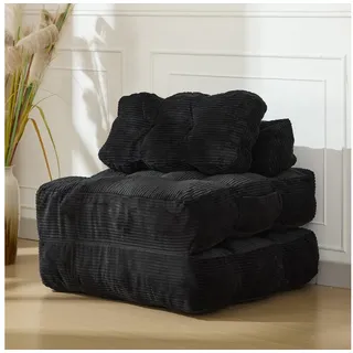 GarveeMore Schlafsofa Klappbares Schlafsofa Cabriolet Schlafsofa mit Kissen Sofa Lounge schwarz