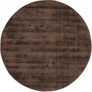 carpetfine Teppich CARPETFINE "Ava Viskoseteppich", braun (dunkelbraun), H:13mm Ø:80cm, Viskose, Teppiche, Teppich, Seidenoptik, leichter Glanz, Wohnzimmer