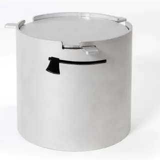 Axtschlag Räucherbox 9 x 8 cm Edelstahl Silber