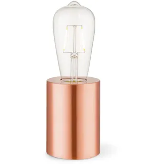 Home Sweet Home Klassischer Tischlampe Dry Rund | 7,5/7,5/10cm | Kupfer | Nachttischlampe | Metall | für E27 LED Glühbirne | mit Kabelschalter | geeignet für Wohnzimmer, Schlafzimmer