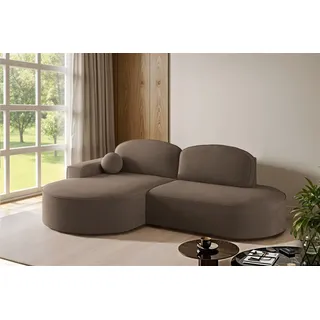 Fun Möbel Eckcouch Stoff 2-Sitzer Braun