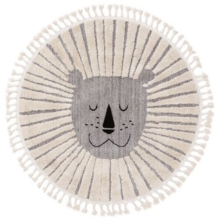 Kinderteppich Momo, benuta, rund, Höhe: 11 mm, Kunstfaser, Kindermotive, Kinderzimmer grau