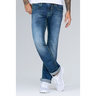 Regular-fit-Jeans CAMP DAVID "NI:CO" Gr. 30, Länge 32, blau Herren Jeans Regular Fit mit Used-Waschung
