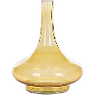 Beliani Dekovase Glas Gelb