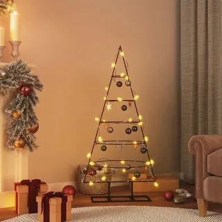 vidaXL Metall-Weihnachtsbaum für Dekorationen Schwarz 125 cm Modell 1