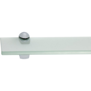ib style Wandregal Glasregal 10mm satiniert 40 x 20 cm + Clip PELI Verchromt, Glasboden aus ESG-Sicherheitsglas - Wandregal silberfarben