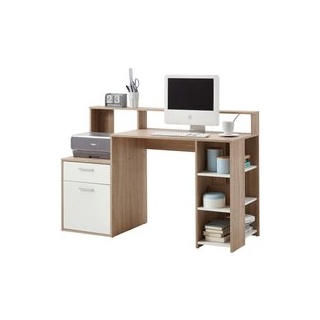 Schreibtisch  Eiche Sonoma Nachbildung weiß B/H/T: ca. 139x92x54 cm