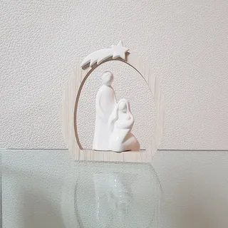 Formano Skulptur Heilige Familie Holz Keramik Höhe 16cm Weihnachten