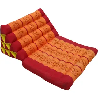 Guru-Shop Sitzkissen Thaikissen, Dreieckskissen, Kapok, Tagesbett.. orange|rot
