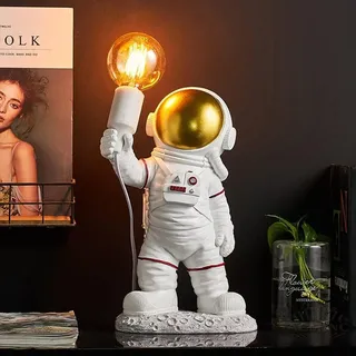 Astronaut Lampe Kinder Tischlampe, Spaceman Nachttischlampe kinderzimmer Junge Mädchen Tischleuchte, E27 Fassung