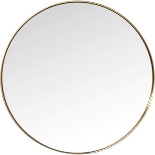 Kare Design Spiegel Curve MO Brass, groß, runder Wandspiegel, gold, 100x100x5cm