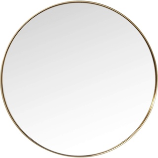 Kare Design Spiegel Curve MO Brass, groß, runder Wandspiegel, gold, 100x100x5cm