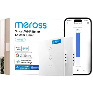 Meross WLAN Rollladenschalter Smart Jalousienschalter 80×80 mm 2 Stück