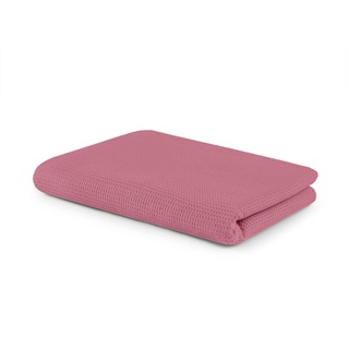Setex Waffelpiqué Kuscheldecke, Vielseitige Decke aus 100% Baumwolle, Geeignet als Tagesdecke, Sommerdecke, Outdoordecke und mehr, 75 x 120 cm, Rosa