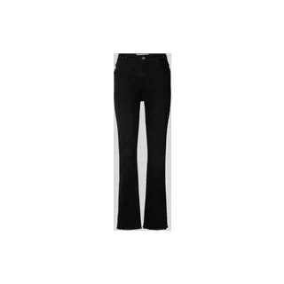 Slim Fit Jeans mit Fransen Modell 'LINDENHOF', Black, 24