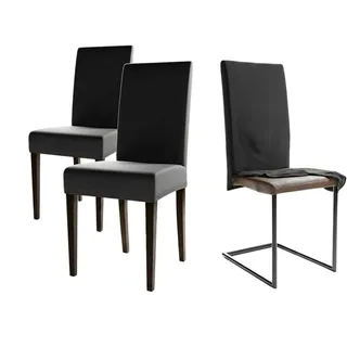 Staboos Stuhlhussen 2er Set Schwingstühle, Stretch Stuhlbezug Schwarz | Chair Cover & Stuhlüberzieher, 96% Baumwolle, Öko-Tex 100, waschbar – für Esszimmer, Küche, Feste, Hochzeit & Gastronomie
