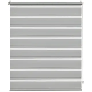 GARDINIA Doppelrollo Duo Klemmrollo 80 x 150 cm grau