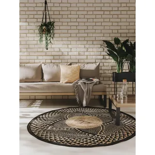 benuta Artis Outdoor-Teppich Ø 160 cm Schwarz
