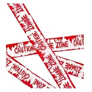 HALLOWEEN KARNEVAL FASCHING DEKO ABSPERRBAND CAUTION ZOMBIE ZONE 7,20 M NEU