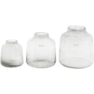 Dutz collection DutZ Vase Tiza | Grey Bubbles transparent | mundgeblasenes Glas| versch. Grössen (H 19 cm D 18 cm), 1530094,1530095,1530096