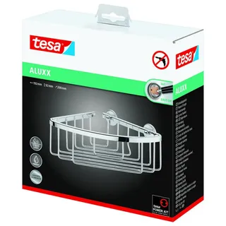 tesa Duschkorb tesa Eck-Duschablage Aluxx zum Kleben dreieckig 1 silberfarben
