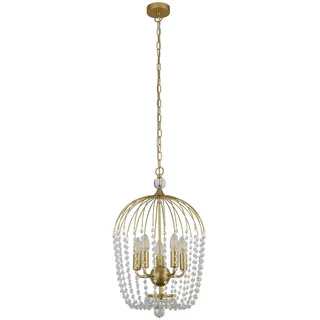 Searchlight Kristall-Hängeleuchte Shower, Gold, Glas, Metall, 150 cm, Lampen & Leuchten, Innenbeleuchtung, Hängelampen, Kronleuchter
