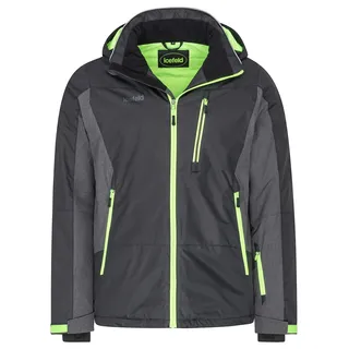 icefeld Herren Winterjacke/Skijacke/Snowboardjacke schwarz/grün-gecko in Größe L - L