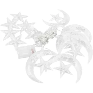 Lichterkette Mit Sternen Und Monden, 3,3 M, 126 Leds, Für Ramadan, Hochzeiten, Partys, Garten Und Terrasse
