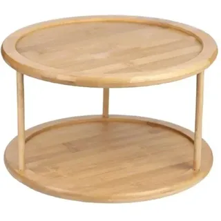 2-stöckiges, Drehbares Gewürzregal Aus Holz Für Küchenschränke Und Tischplatten