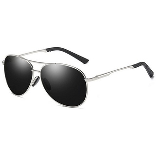 FIDDY Sonnenbrille Polarisierte Sonnenbrille Damen Herren Polarisierte Pilotenbrille (1-St) grau|schwarz|silberfarben